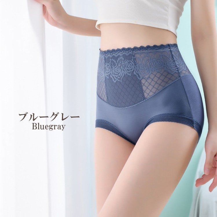 ぽっこりお腹をすっきり魅せるストレッチレースショーツ19