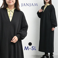 レイヤードが楽しめる深スリットネックワンピース