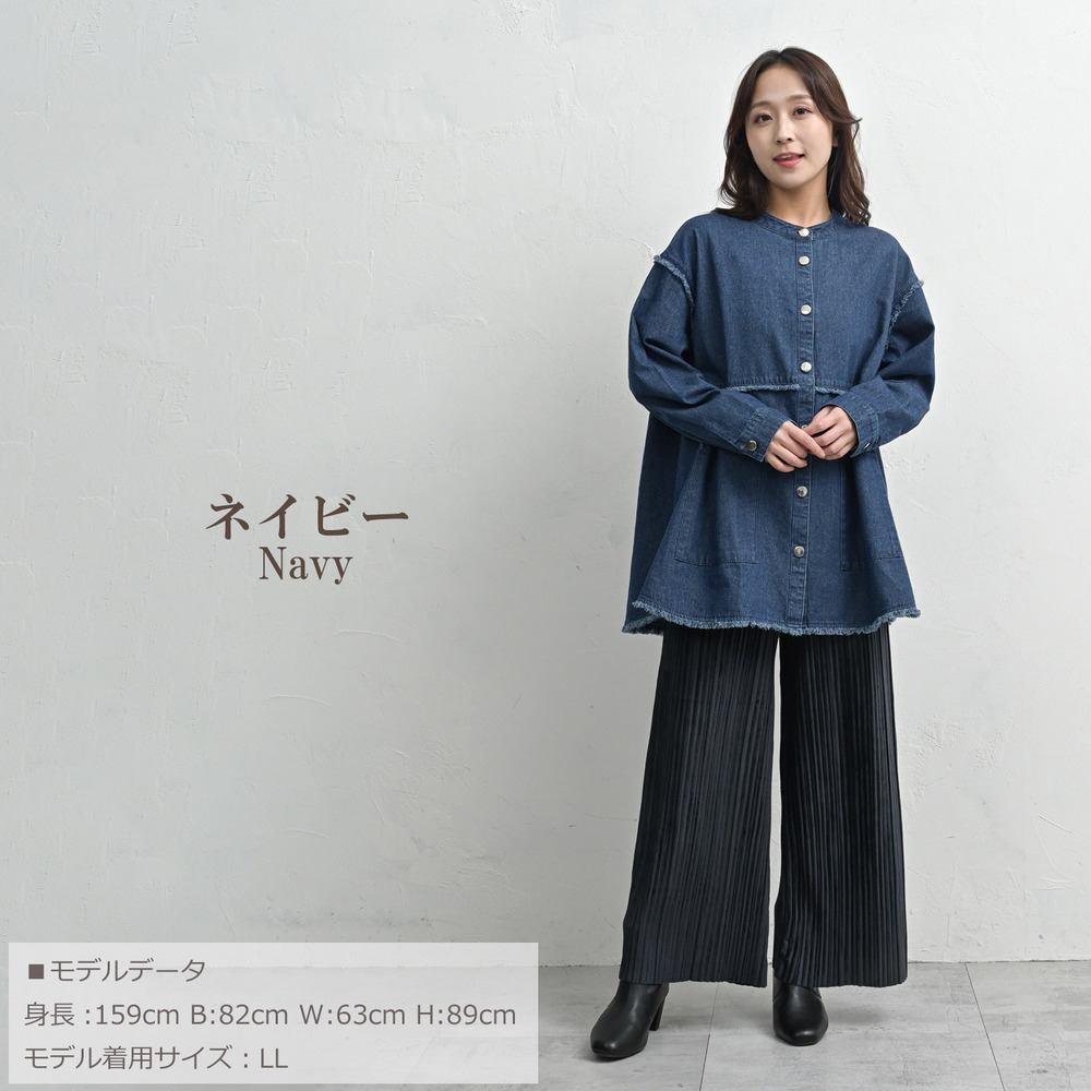 控えめフリンジデザインのデニムジャケット16