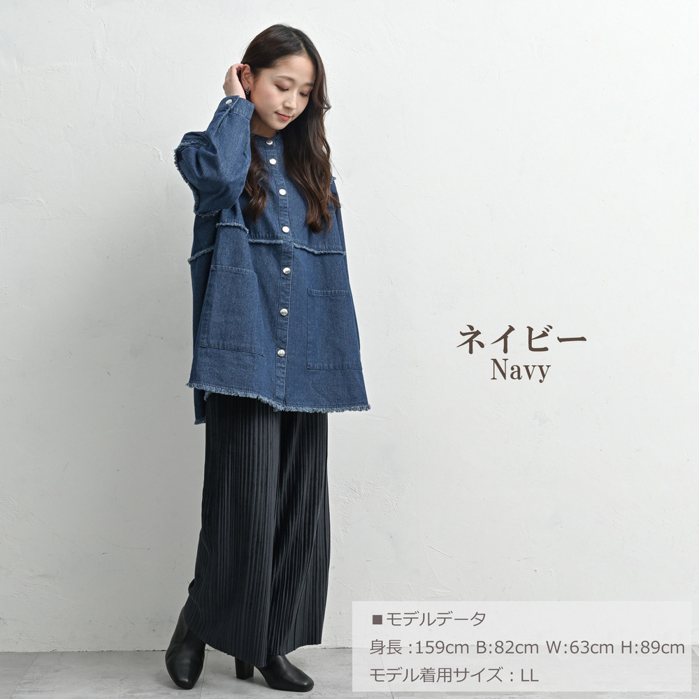 控えめフリンジデザインのデニムジャケット17