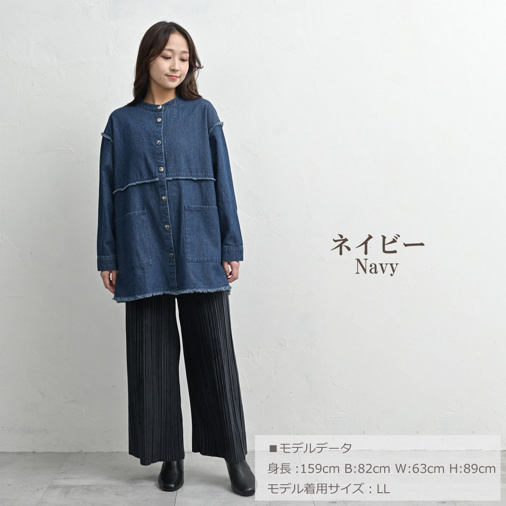 控えめフリンジデザインのデニムジャケット19