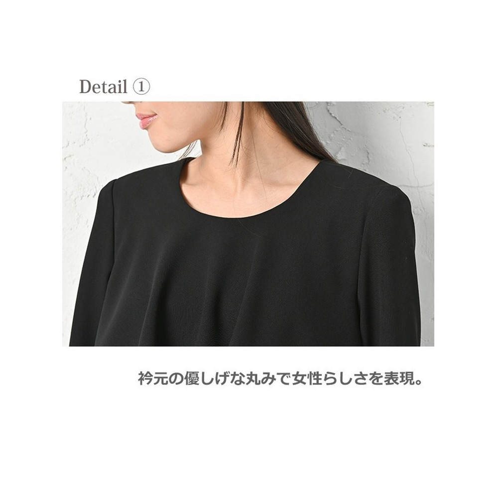 切り替え部から落ちるAラインシルエットをほっそりと魅せてくれます◎万能フォーマルワンピース 大きいサイズ レディース7