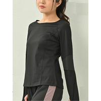伸縮＆速乾性抜群のメッシュ切替え長袖Tシャツ　大きいサイズ レディース