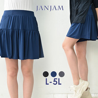 ウエストゴムでストレスフリーに着用可能。スパッツ付きキュロットパンツ　大きいサイズ レディース