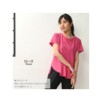 通気性に優れた爽やかな着心地。メッシュ素材切り替え半袖Ｔシャツ　大きいサイズ レディース