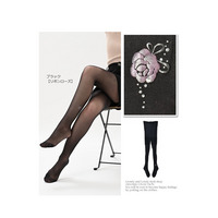 左足にキラキラワンポイントがあるパンティストッキング　大きいサイズ レディース