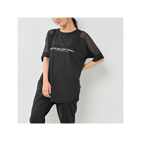 メッシュ切り替えで熱がこもりにくい通気性抜群の半袖Tシャツ　大きいサイズ レディース