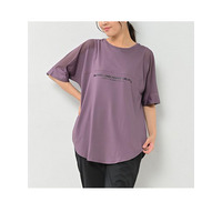 メッシュ切り替えで熱がこもりにくい通気性抜群の半袖Tシャツ　大きいサイズ レディース