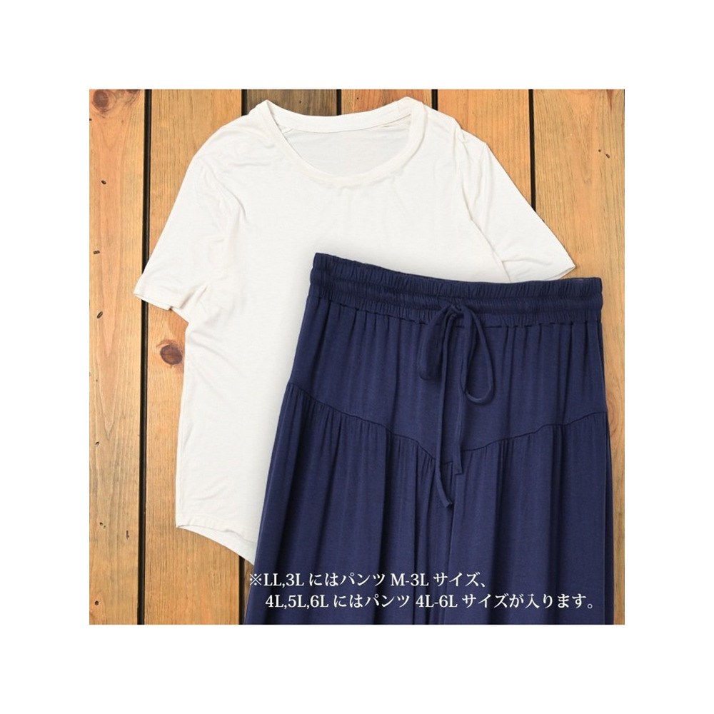 Tシャツ+ガウチョセット 大きいサイズ レディース5