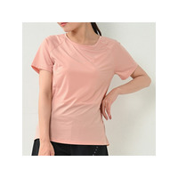 メッシュ生地切り替え半袖Tシャツ　大きいサイズ レディース