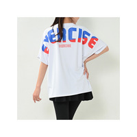 バック英字ロゴ半袖Ｔシャツ　大きいサイズ レディース