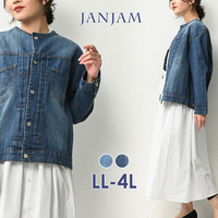 カジュアルに着こなしても上品さ漂う王道デニムジャケット　大きいサイズ レディース