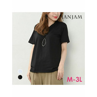 さらっと一枚でも着こなせるカップ付きＶネックＴシャツ　大きいサイズレディース