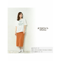 オトナのぬけ感漂う異素材切り替えロゴTシャツ　大きいサイズ レディース