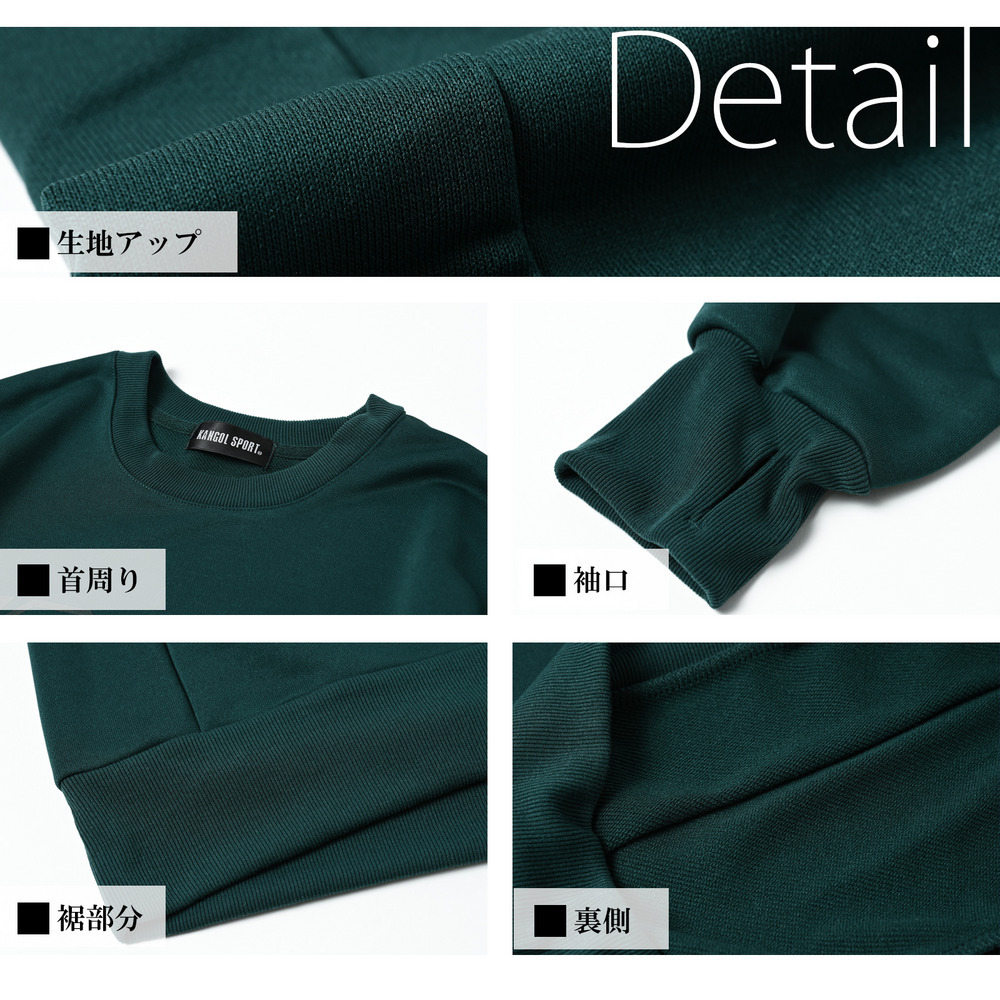 手の甲まで暖かい指穴デザインのロゴチュニック 大きいサイズレディース22