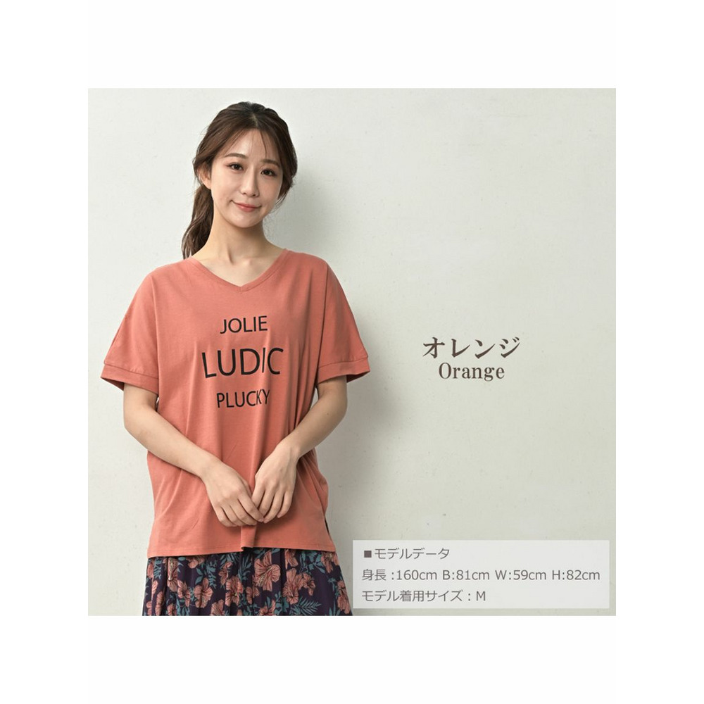 ひんやり快適な着心地のVネックロゴTシャツ16