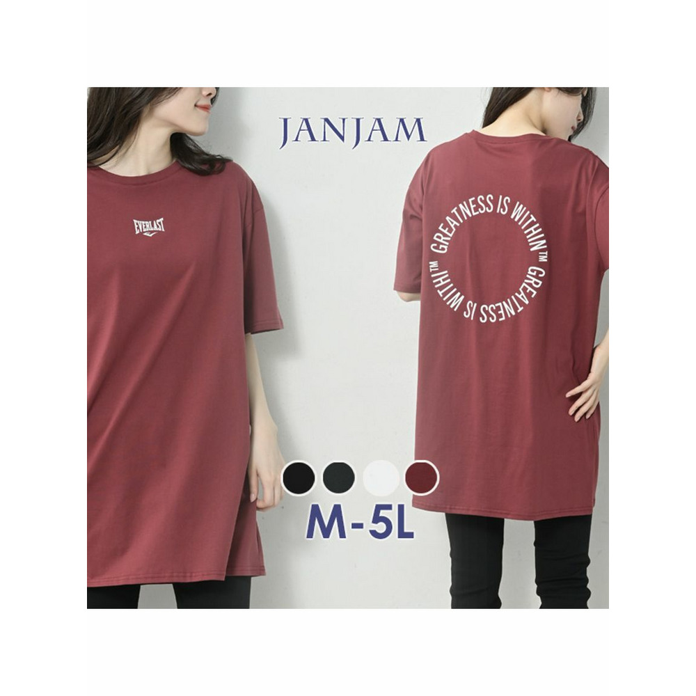 パッと目を惹くサークルプリントロングTシャツ23