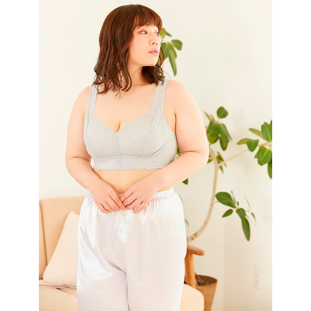 【サイトリニューアルSALE】【3L~5L】Relaxina bra ライトグレー 1