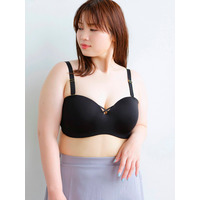 【グラマープリンセス】ストラップレスハーフカップブラ