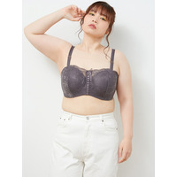 【グラマープリンセス】ストラップレスハーフカップブラレースアップタイプ