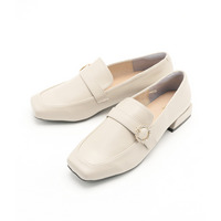 la farfa SHOES 2.8㎝ヒールスクエアトウビジューローファー 127 4E