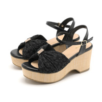 la farfa SHOESリボン厚底サンダル8812 4E