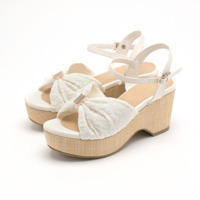 la farfa SHOESリボン厚底サンダル8812 4E
