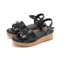 la farfa SHOESリボンストラップウエッジサンダル637 4E