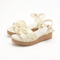 la farfa SHOESリボンストラップウエッジサンダル637 4E