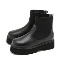 la farfa SHOES 厚底ニットコンビブーツ 593 4E
