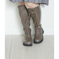 la farfa SHOES 編み上げロングブーツ 6002 4E