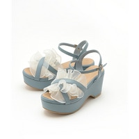 la farfa SHOES7.5cmフリルリボン厚底サンダル8814 4E