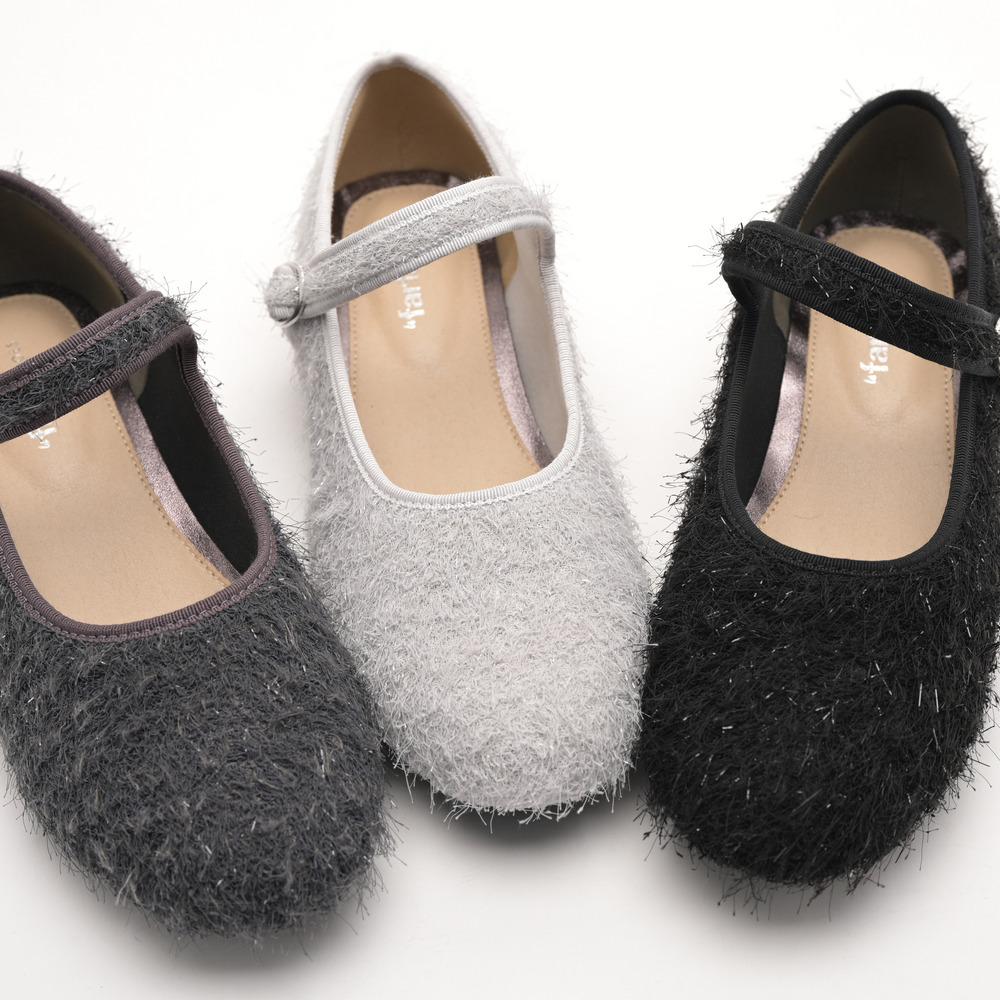 la farfa SHOES 1.0cmヒール ラウンドもけもけストラップ835 4E