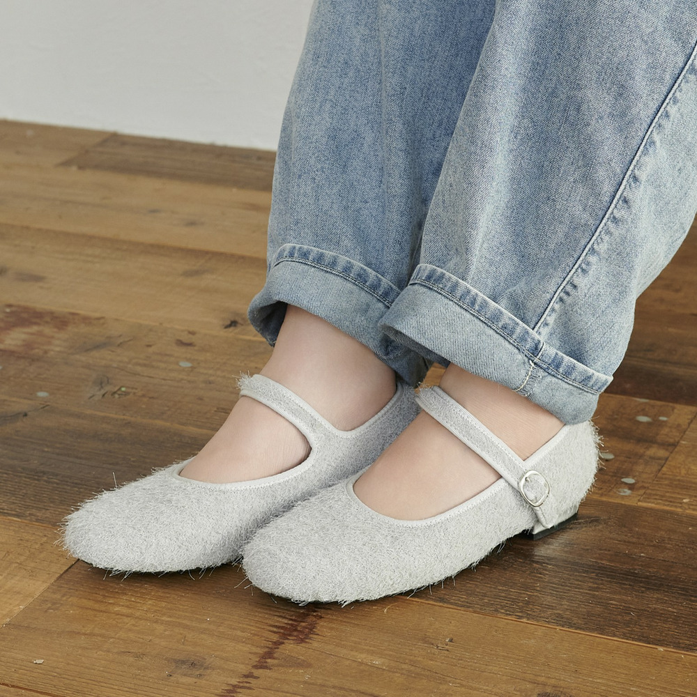 la farfa SHOES 1.0cmヒール ラウンドもけもけストラップ835 4E1