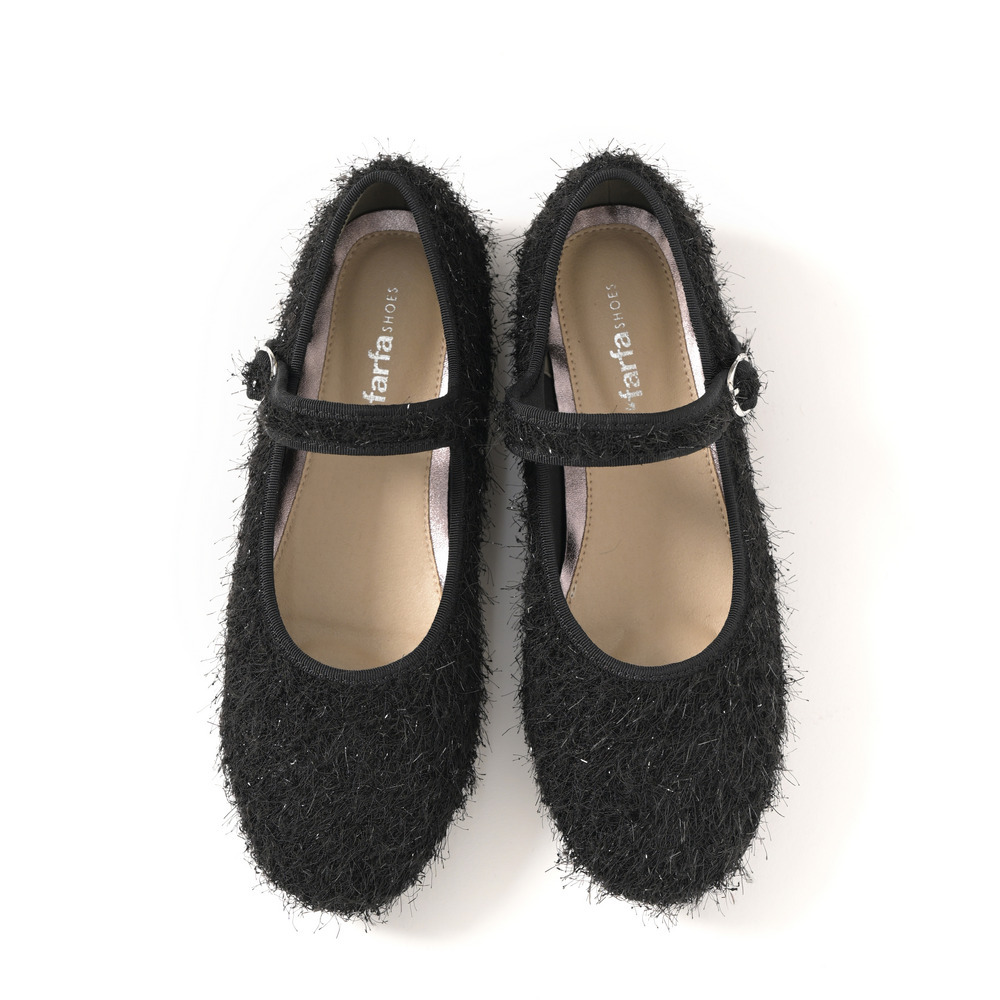 la farfa SHOES 1.0cmヒール ラウンドもけもけストラップ835 4E11