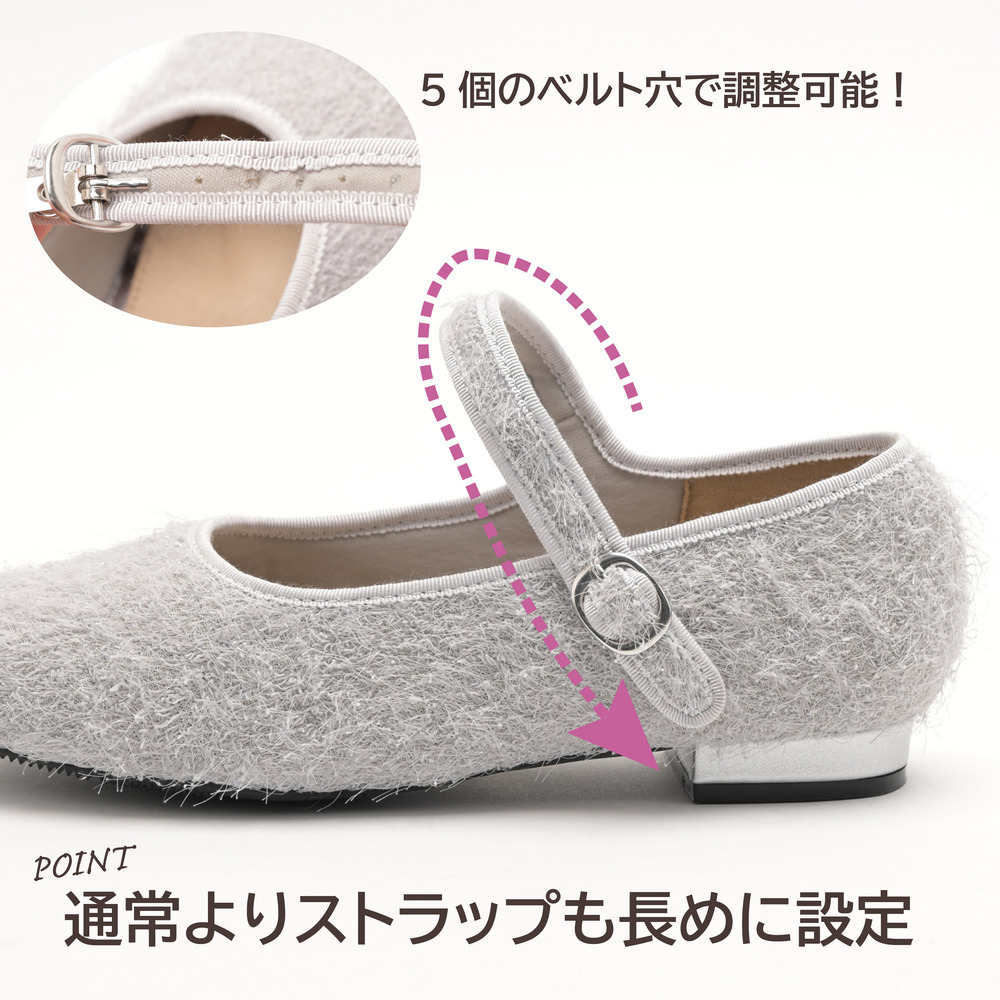 la farfa SHOES 1.0cmヒール ラウンドもけもけストラップ835 4E9