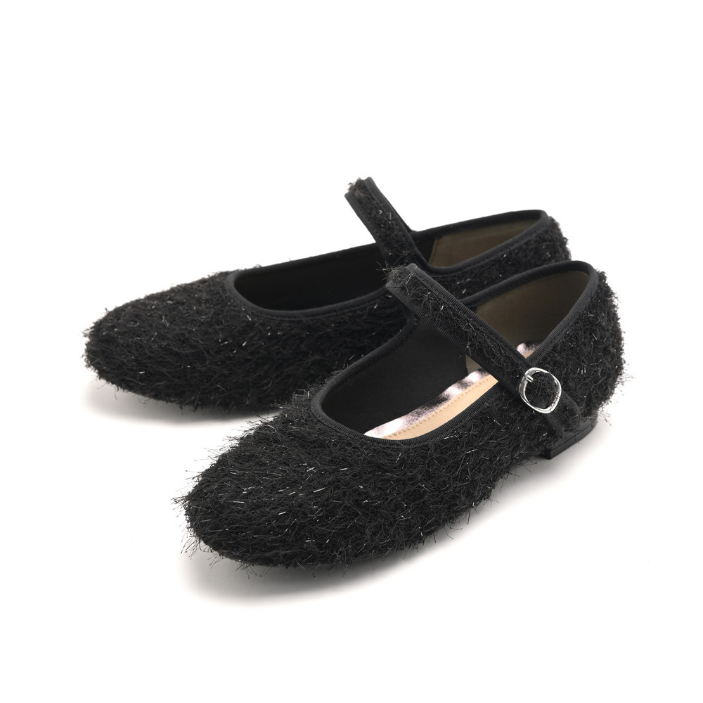 la farfa SHOES 1.0cmヒール ラウンドもけもけストラップ835 4E1