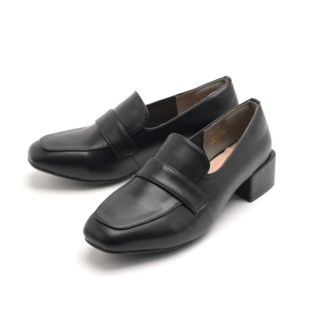 la farfa SHOES 4.0cmヒール 取り外しリボンローファー391 4E13