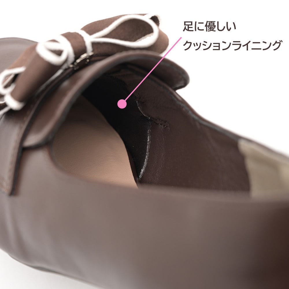 la farfa SHOES 4.0cmヒール 取り外しリボンローファー391 4E7