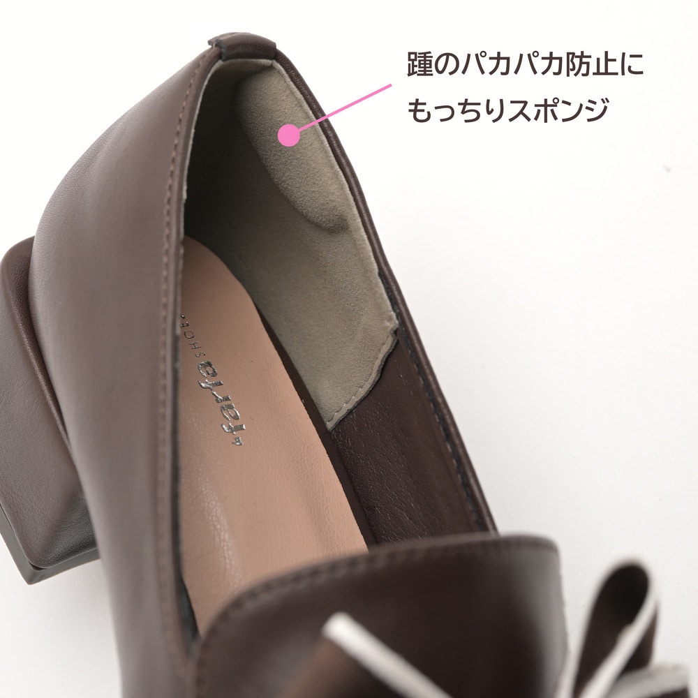 la farfa SHOES 4.0cmヒール 取り外しリボンローファー391 4E8