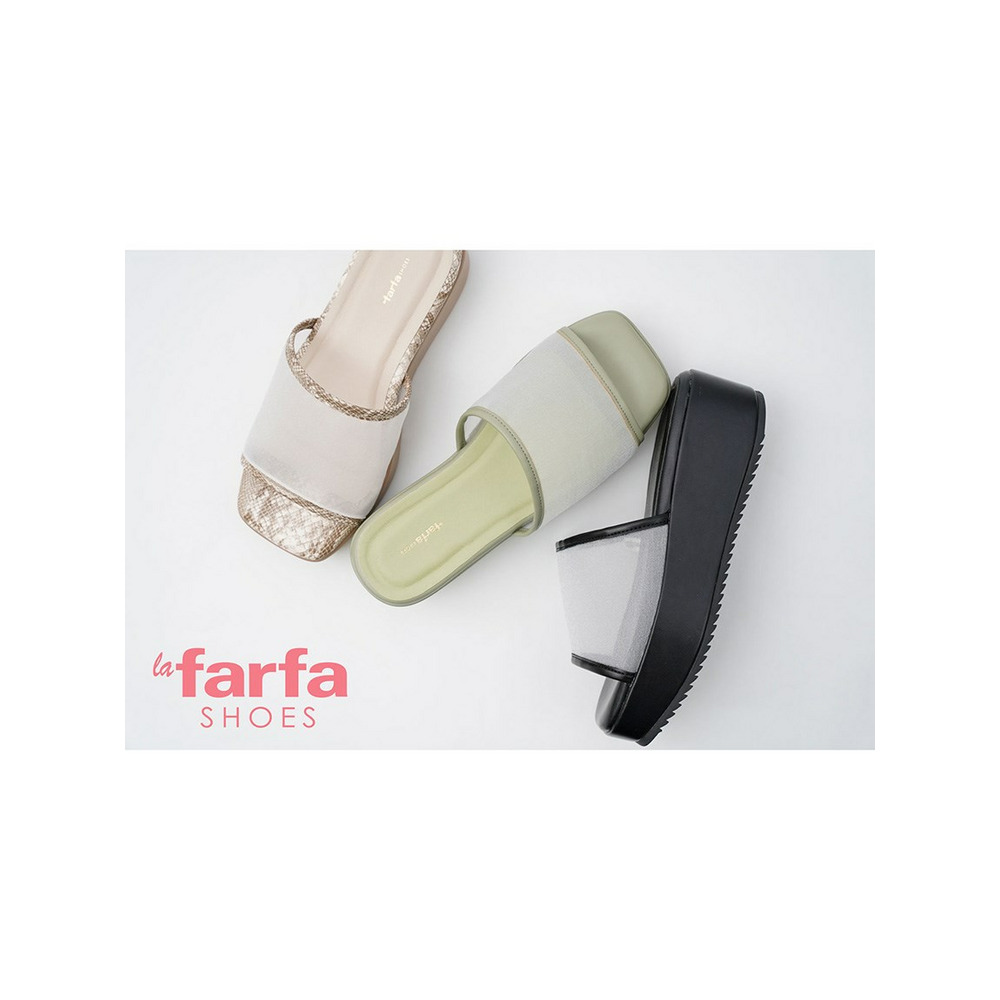 la farfa SHOES 厚底ウエッジチュールサンダル 85010