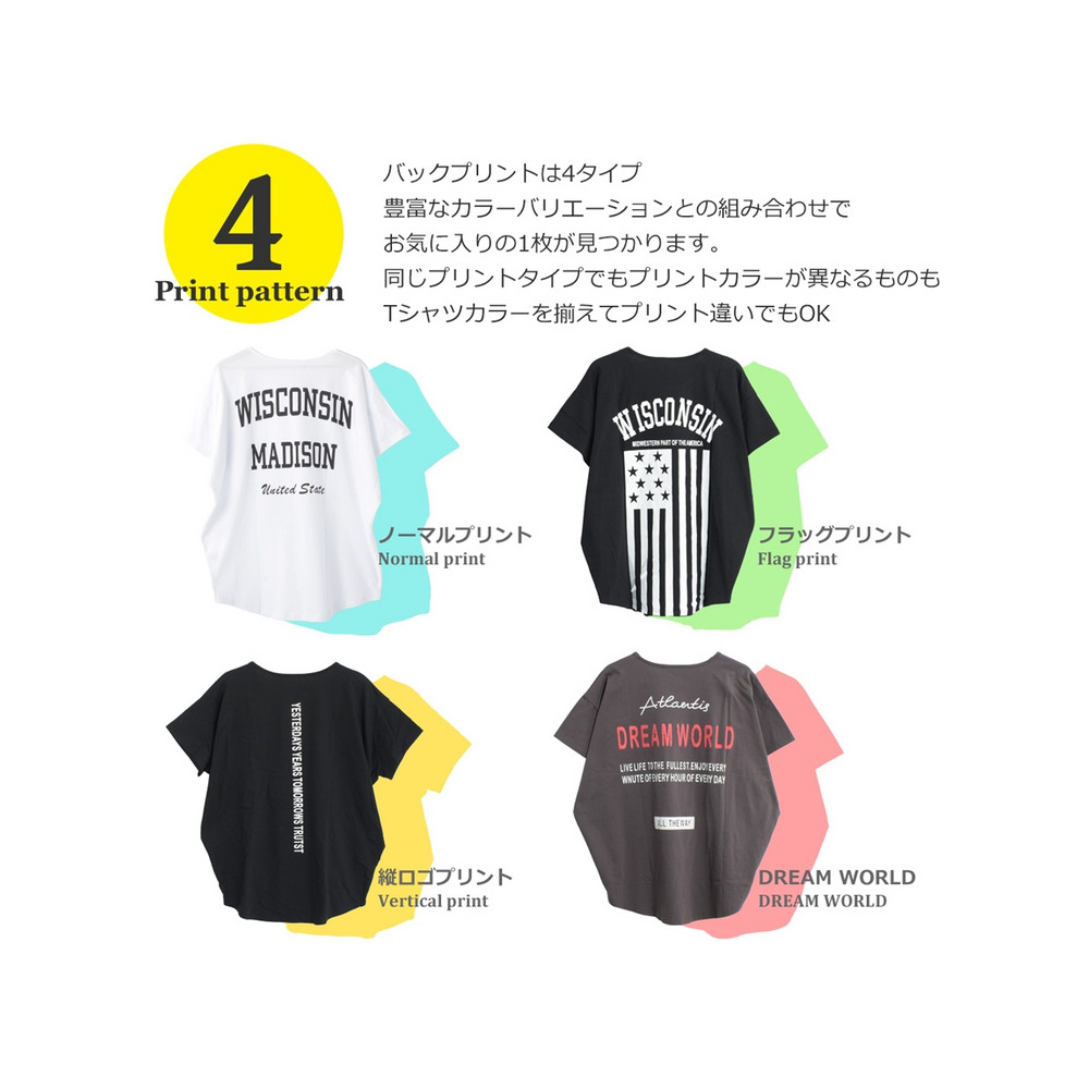 トレンドオーバーサイズが可愛いバックプリントロゴロング丈Tシャツ　大きいサイズ レディース18