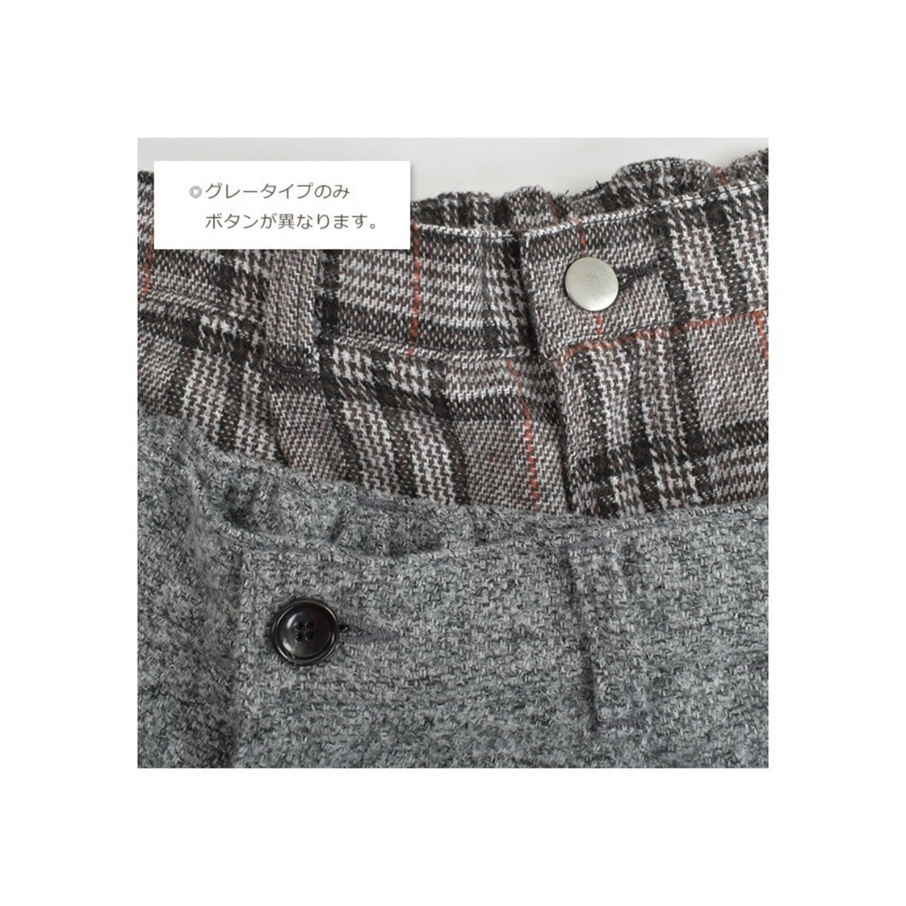 グレンチェックワイドパンツ 大きいサイズ レディース14