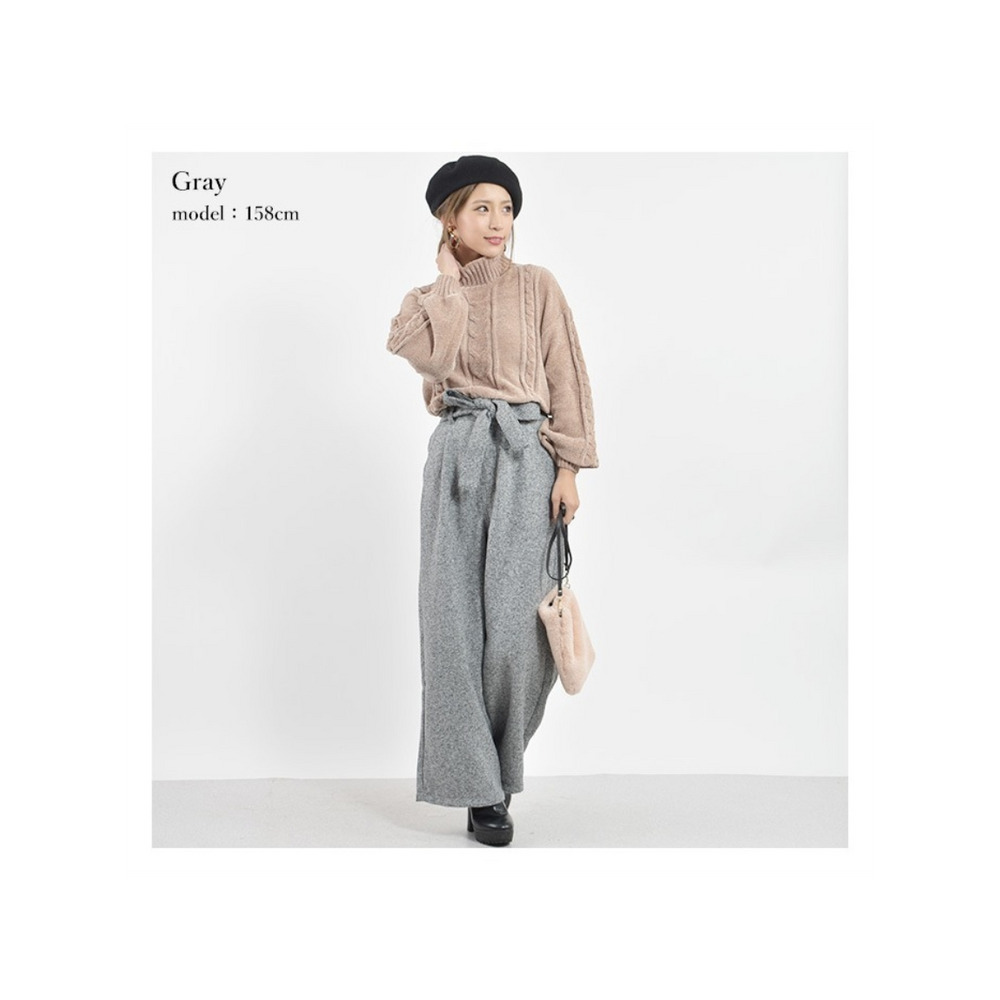 グレンチェックワイドパンツ 大きいサイズ レディース4