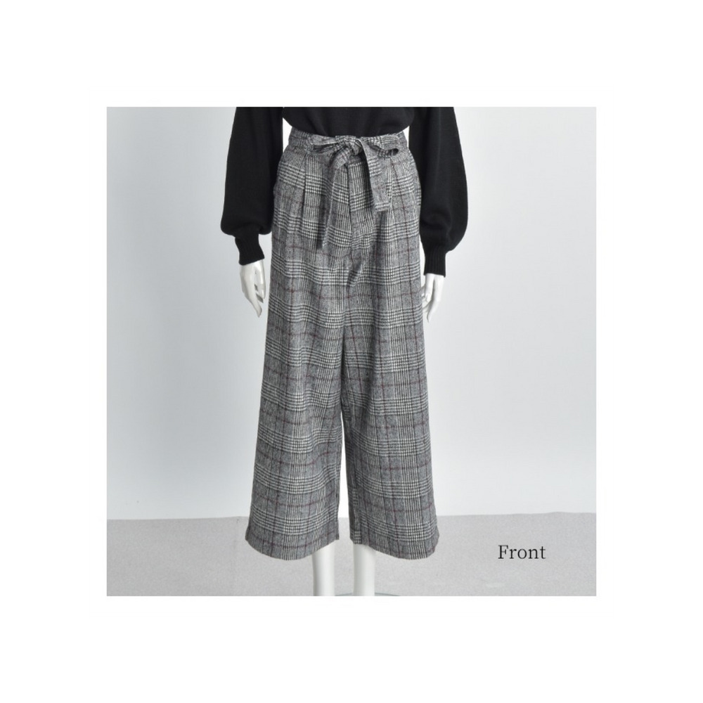 グレンチェックワイドパンツ 大きいサイズ レディース8