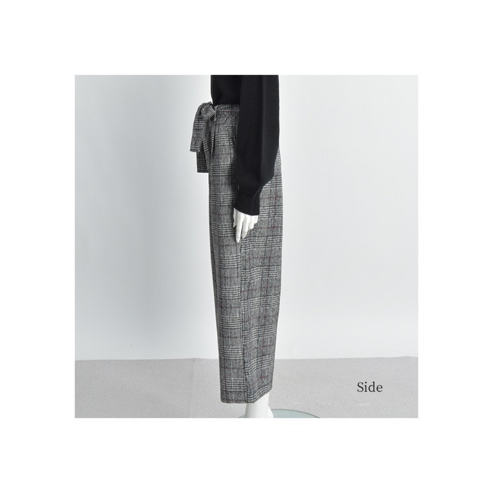 グレンチェックワイドパンツ 大きいサイズ レディース9