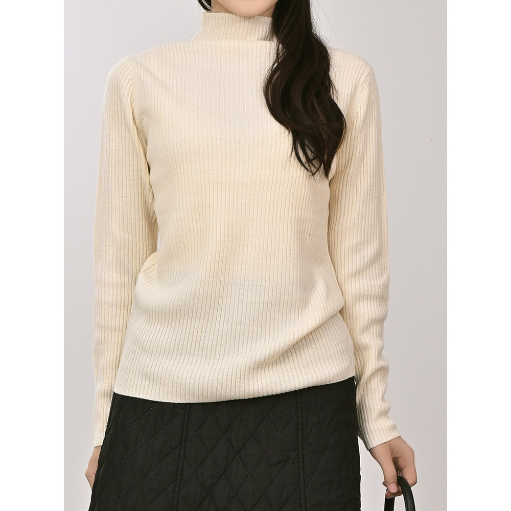 モックネックリブニット 大きいサイズ レディース12