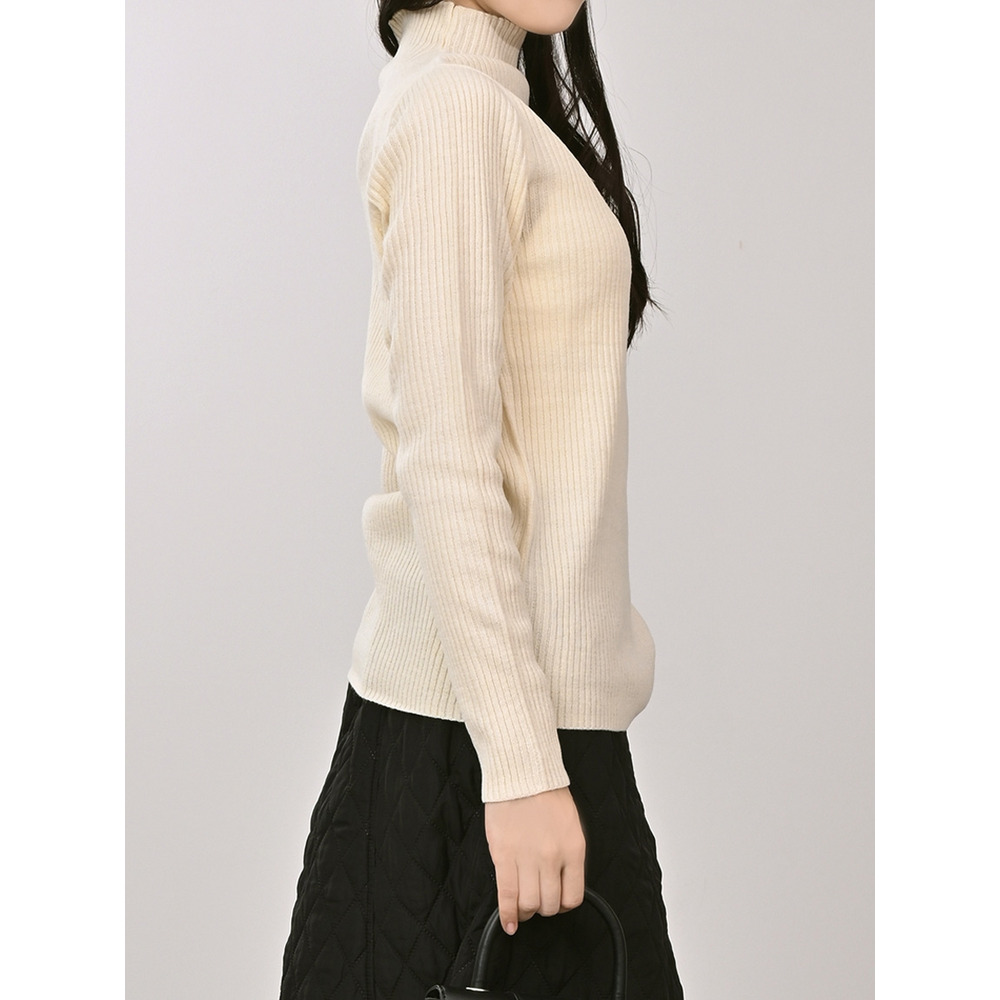 モックネックリブニット 大きいサイズ レディース14