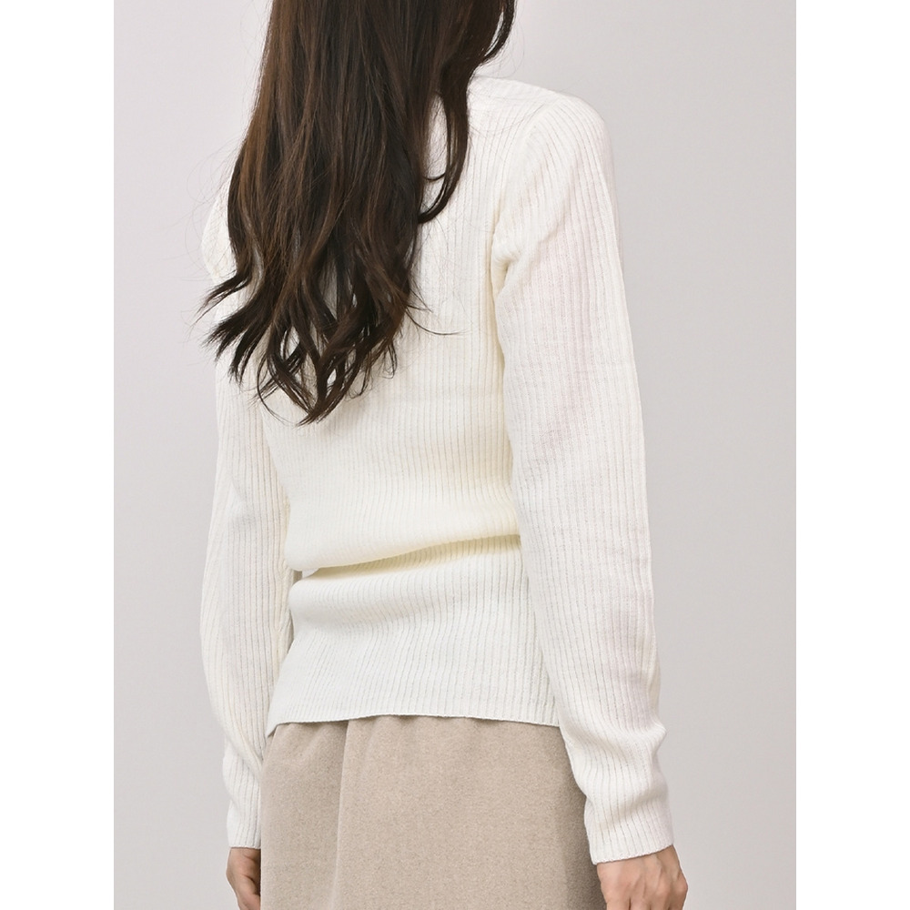 モックネックリブニット 大きいサイズ レディース19