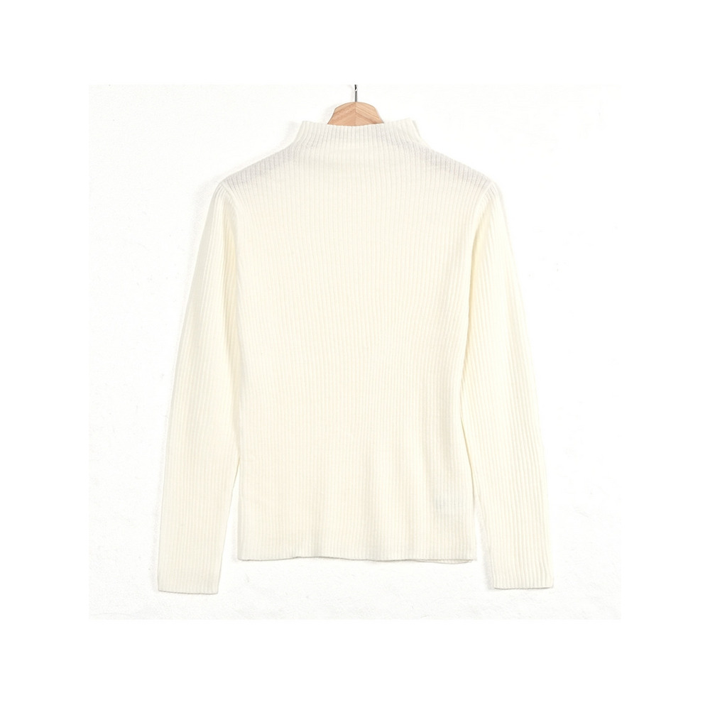 モックネックリブニット 大きいサイズ レディース2